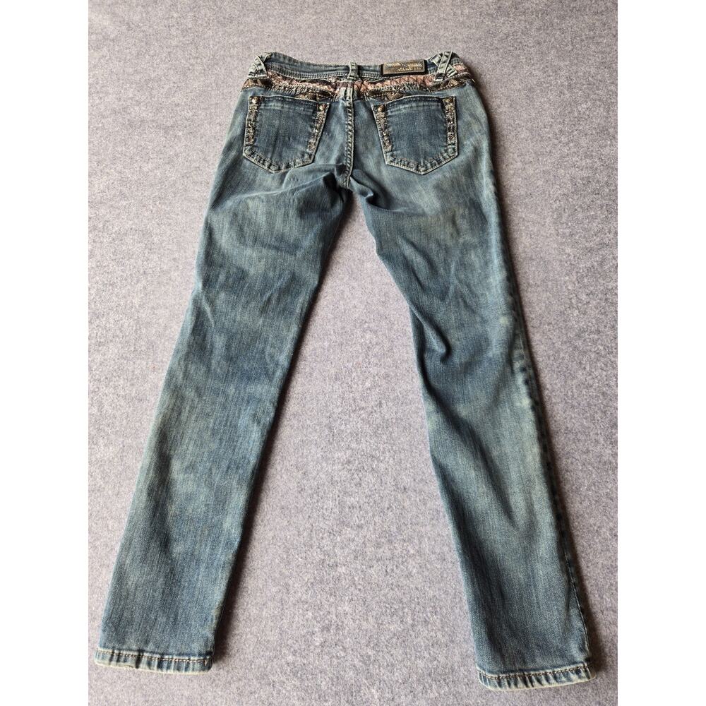 Grace In L.A. Women's Jeans Embellished Stretch Size 28 Low Rise Measures 30x30 - Picture 12 of 16